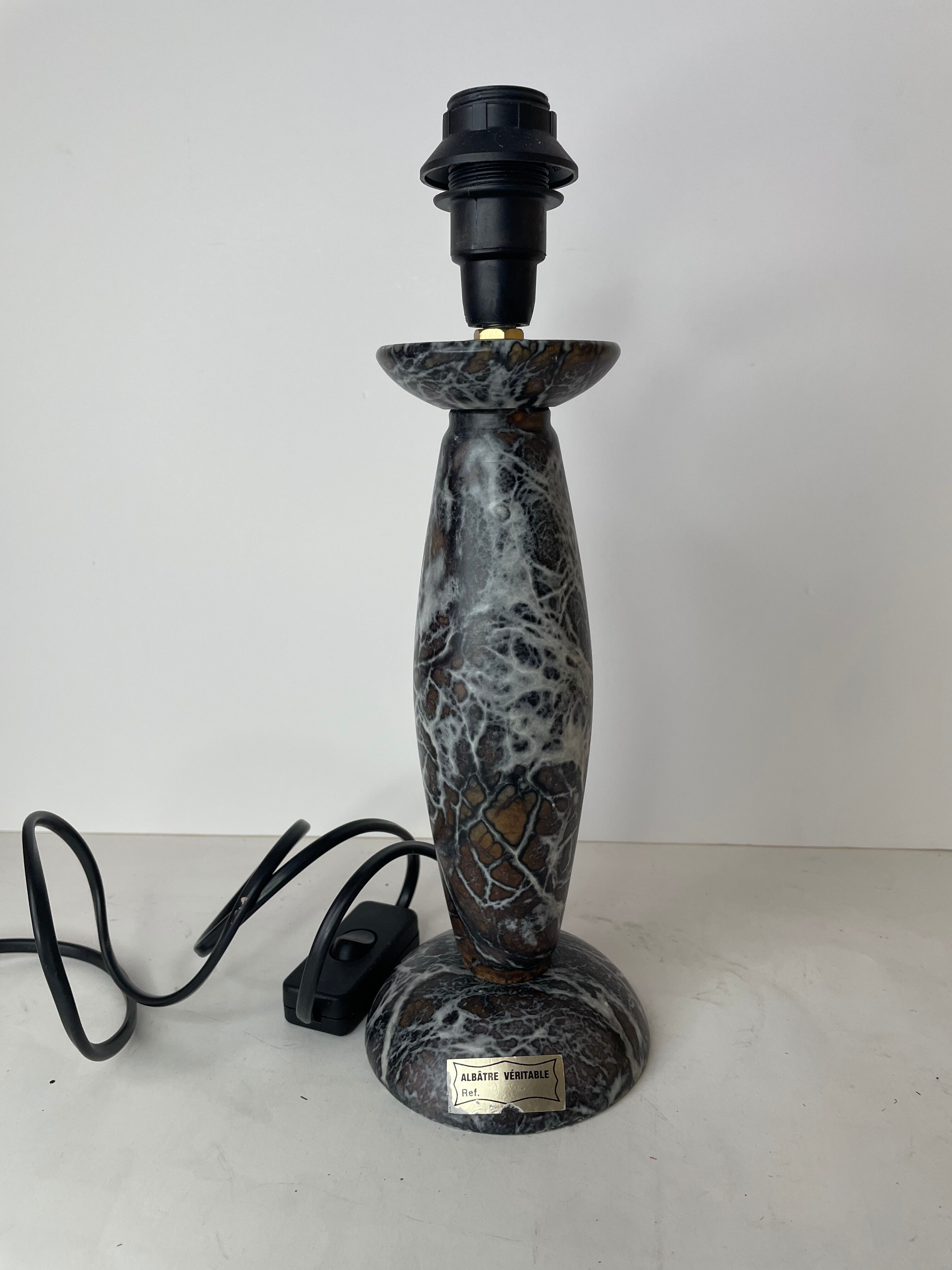 Alabaster foot of the lamp