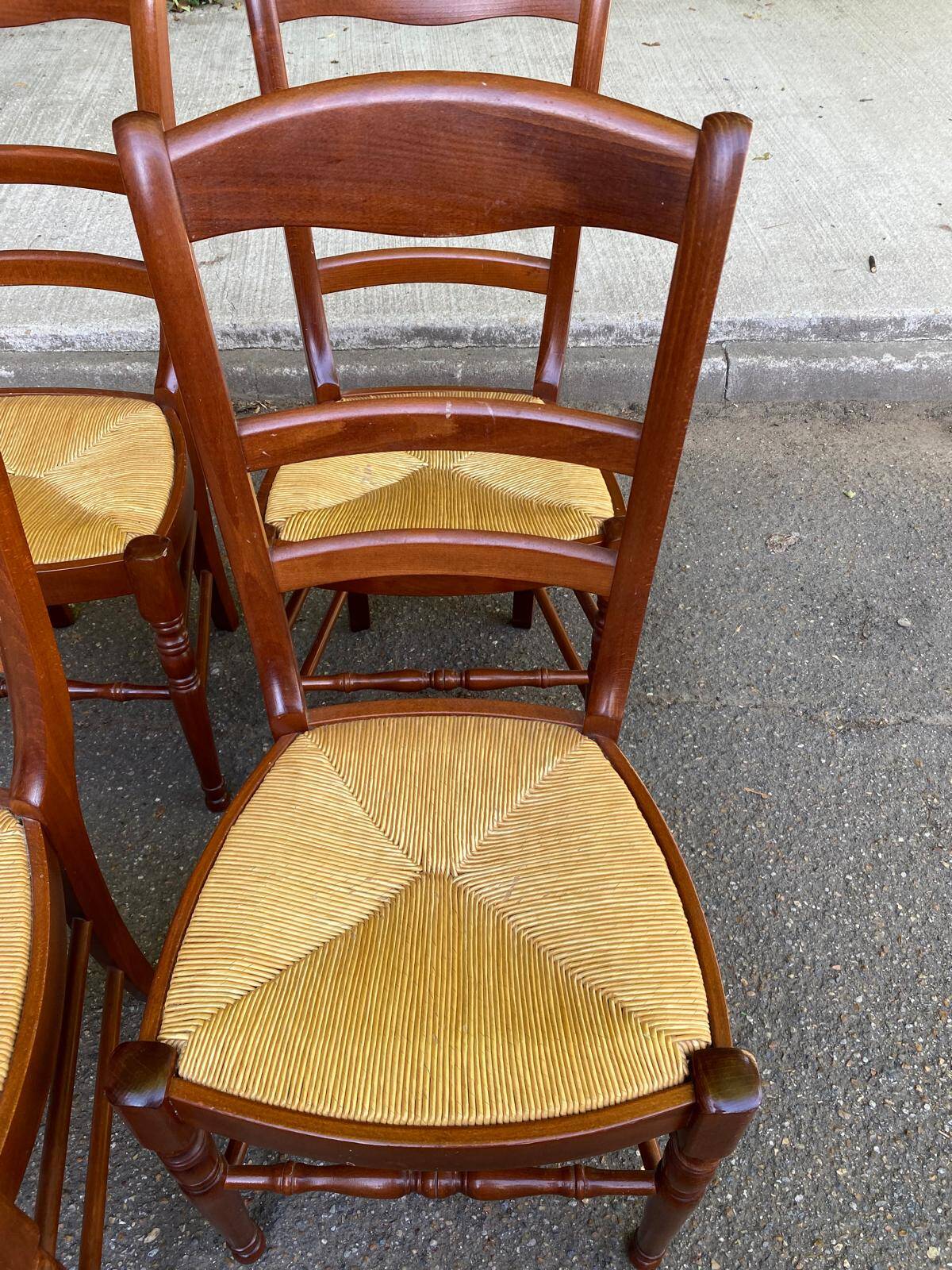 4 solid wood Louis Philippe chairs in dark cherry