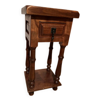 Solid oak bedside table