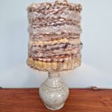 Large enameled terracotta lamp, 1970s
