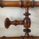 Coat rack with three hooks in turned bamboo-style wood, late 19th century