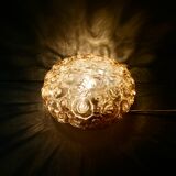 Ceiling lamp in amber glass from the 70s