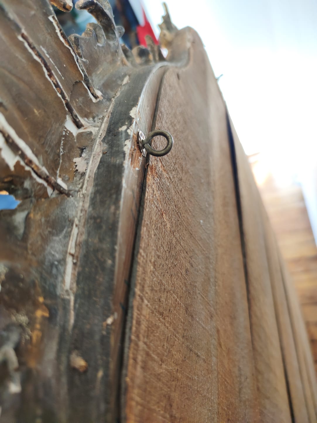 Large gilded mirror louis XV rockery  142x99cm