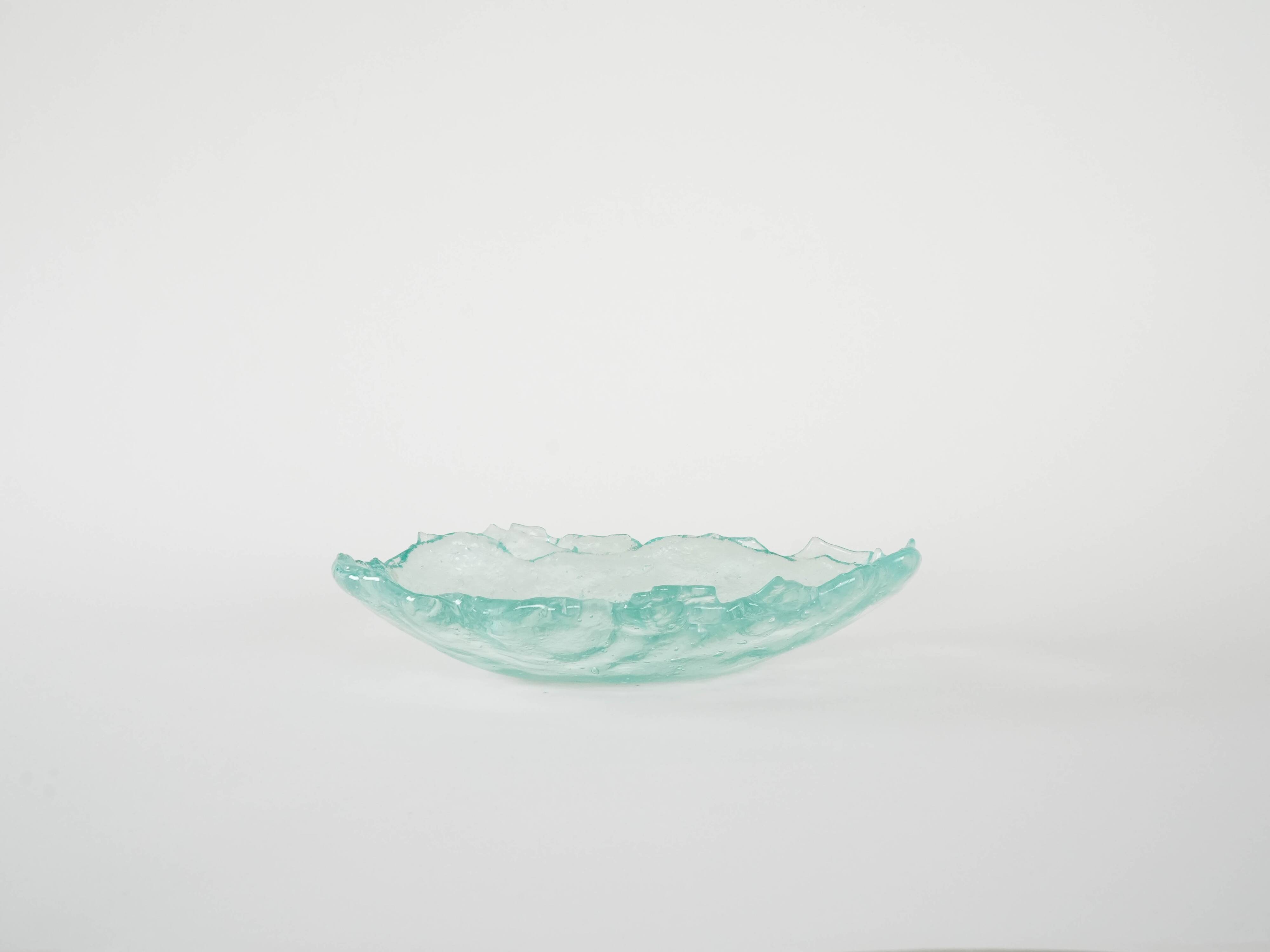 Glass platter, Danish design, 1970s, manufactured in Denmark