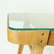 Table basse du milieu du siècle en chêne et verre, Tchécoslovaquie Années 1960