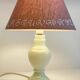Lampe marbre blanc et lin vintage