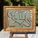 Abstract painting in a gold frame
