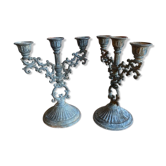 Pair of vintage antique candlesticks / candelabra