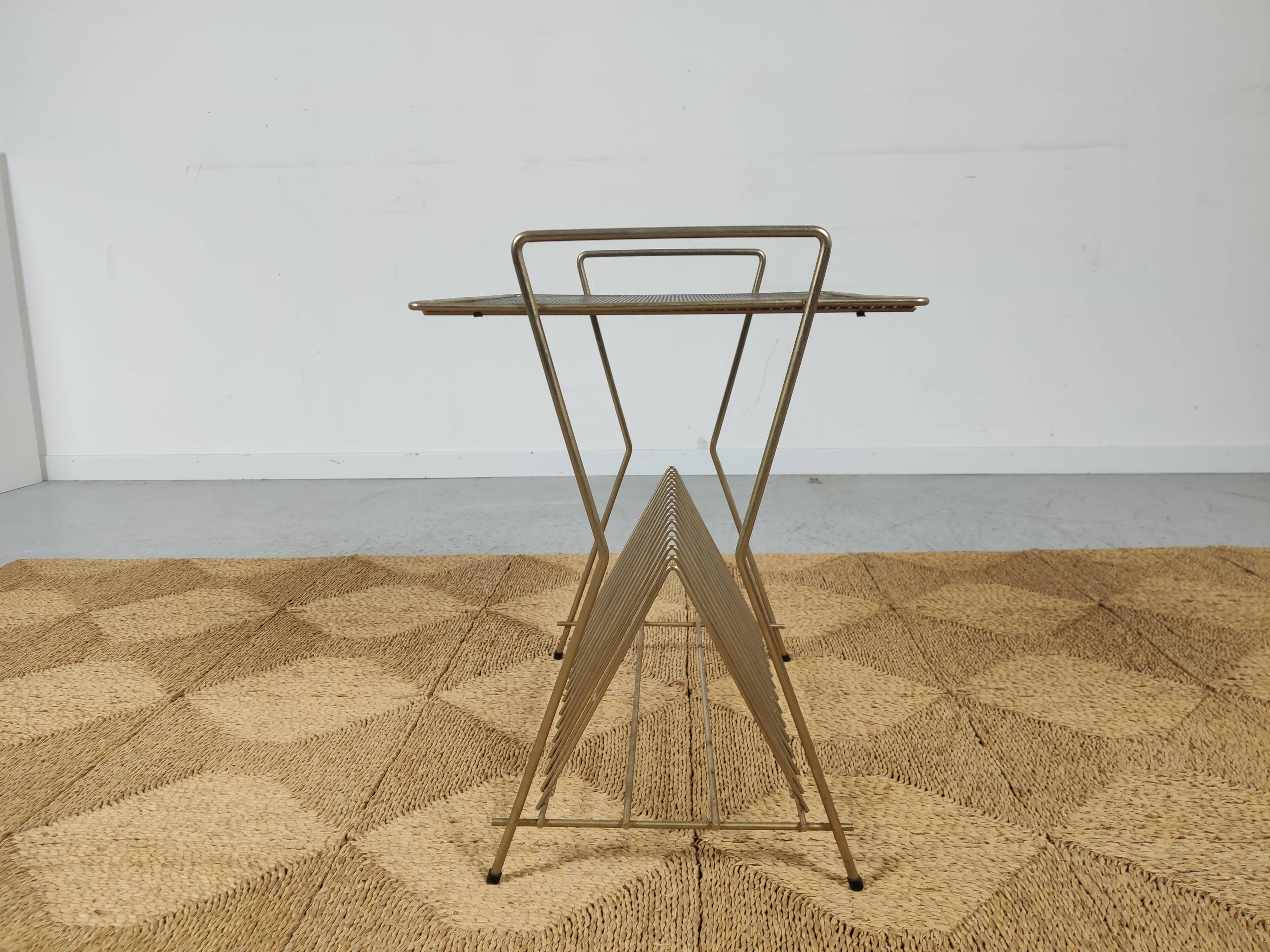 table door Brass vinyl and perforated sheet metal , 60s