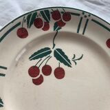 Compotier art deco cherries, longwy model the merises