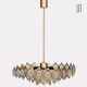Metal and glass pendant lamp by Kamenicky Senov, 1970