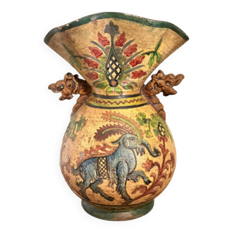 Vase carafe jug baluster ceramic terracotta italy montopoli elephant