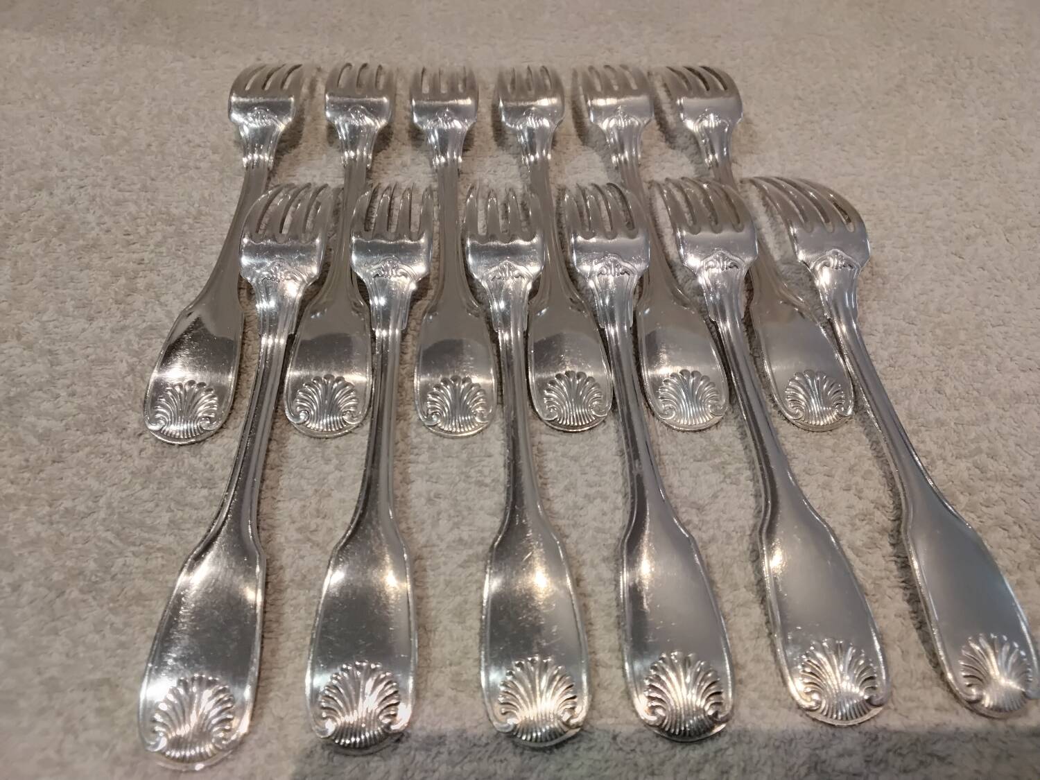 12 silver-plated table forks by Christofle Vendôme