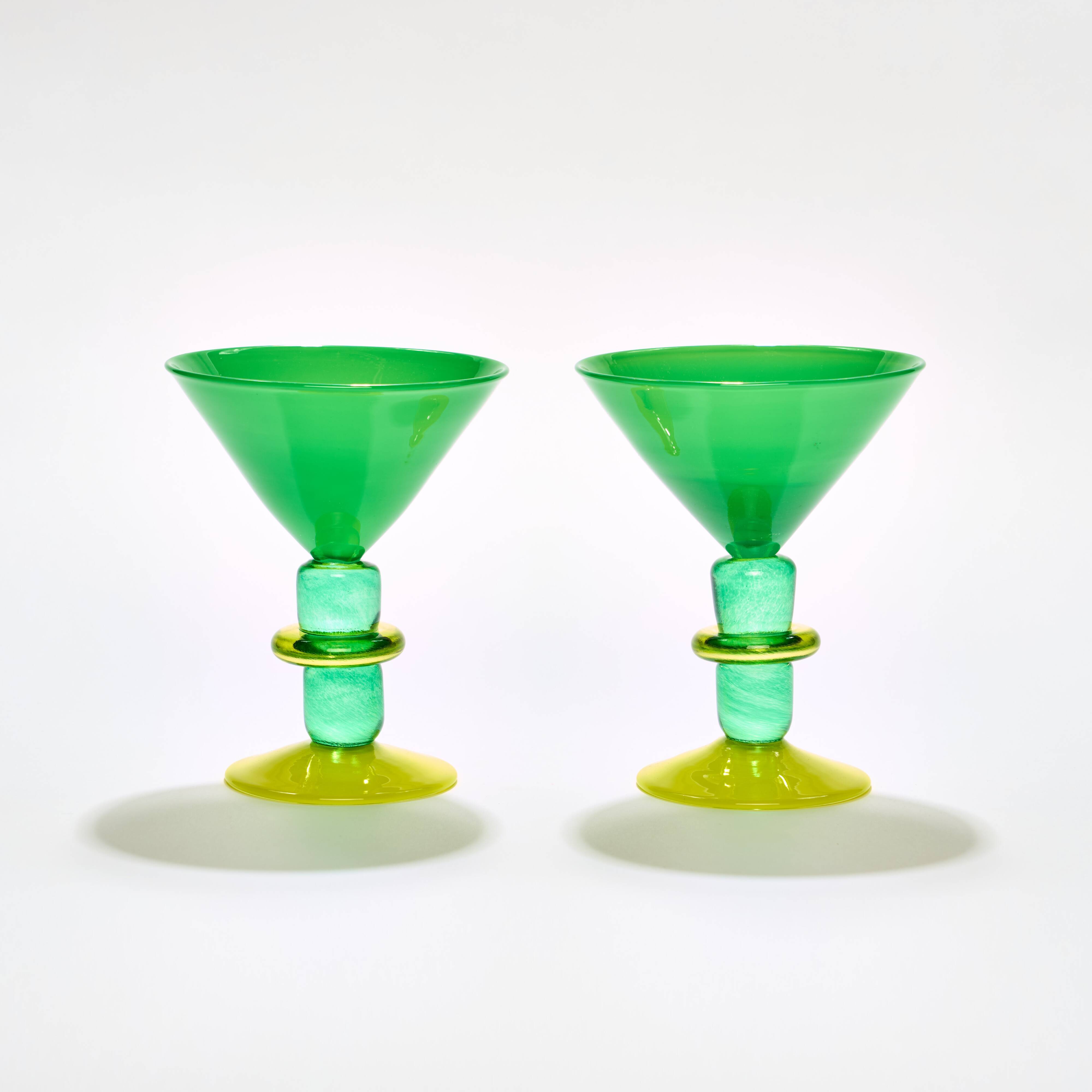 Miami Martini Glass in Lime & Green
