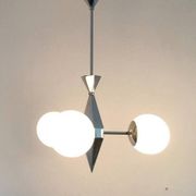Art Deco Metal and Glass Chandelier