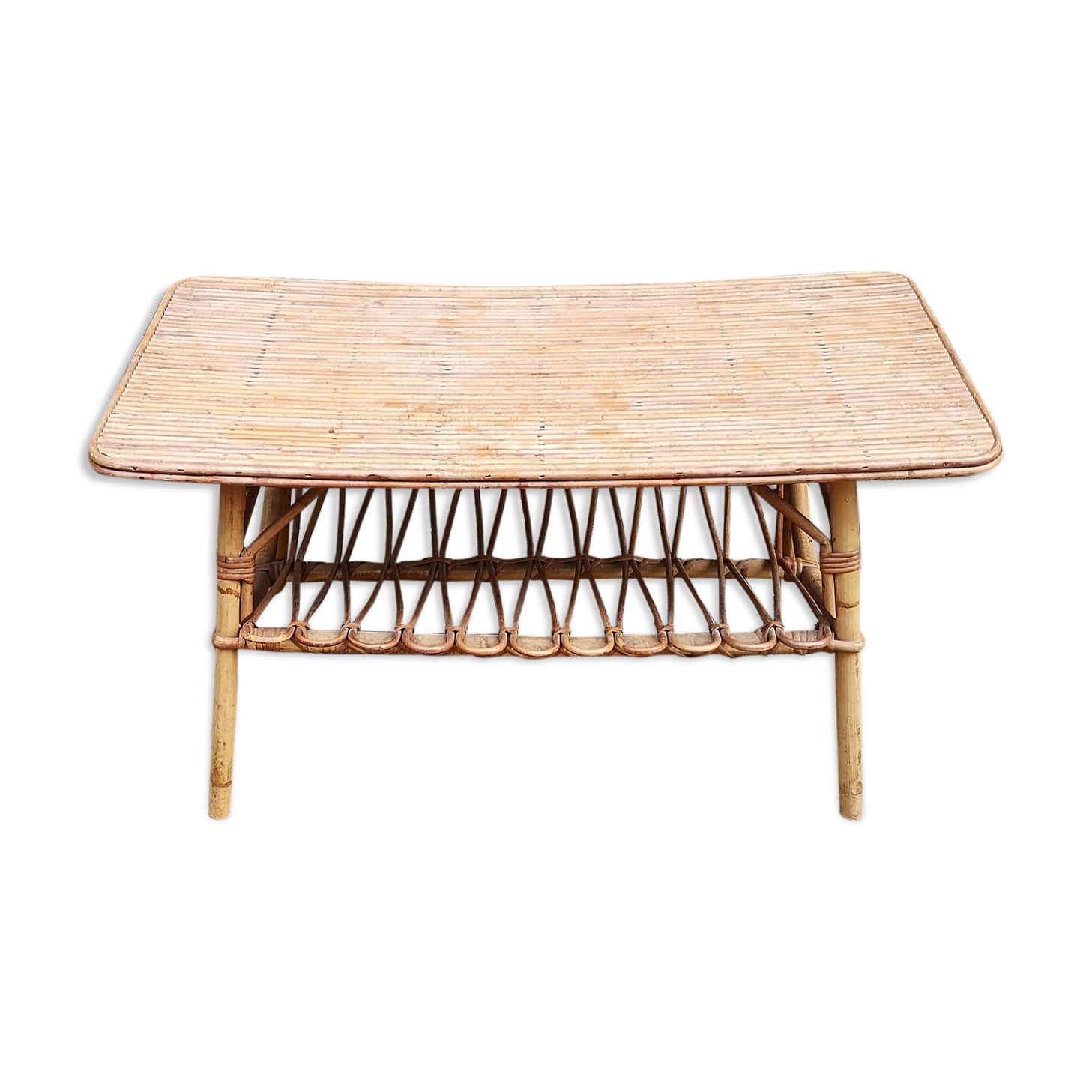 Vintage rattan coffee table