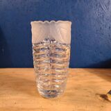 Antique crystal vase, floral pattern