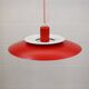 Red vintage Jeka Metaltryk  lamp  -  Danish Modern Design