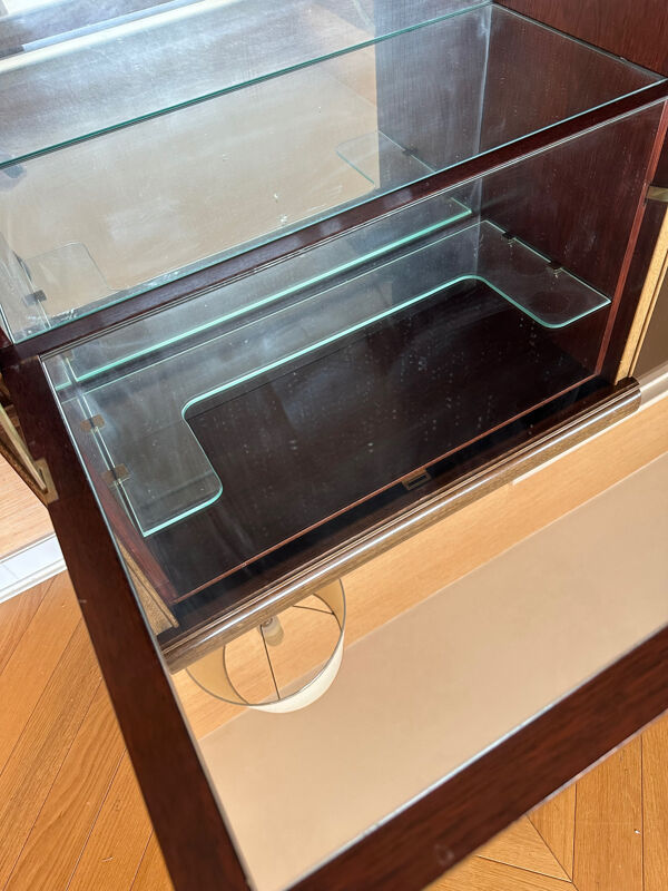 meuble bar ouvrant avant tiroirs vintage couleur acajou style anglais