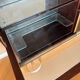 vintage mahogany bar cabinet with front-opening drawers in English style