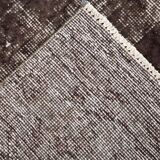 Tapis de course vintage turc en laine douce, gris foncé, 2x10