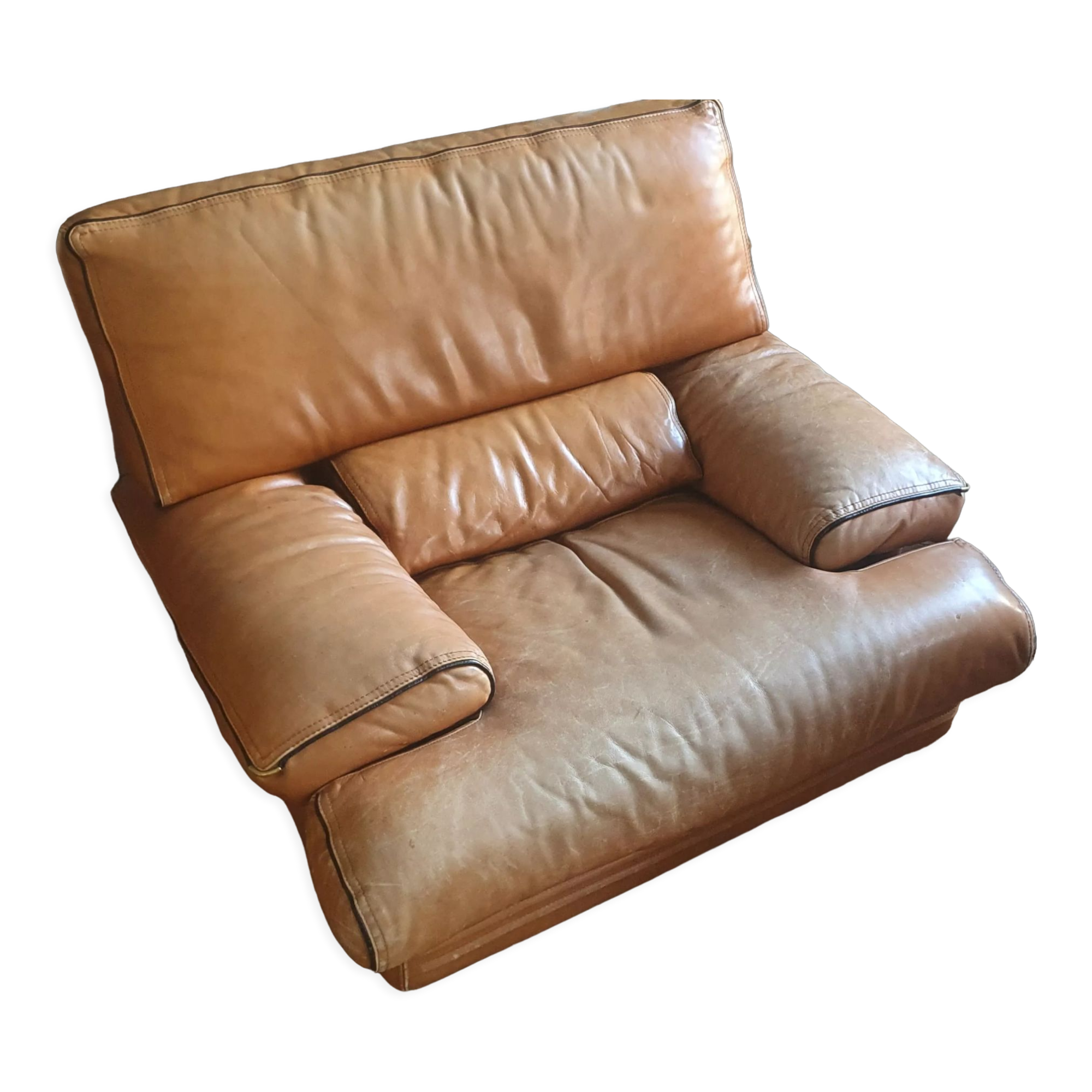 Roche Bobois leather armchair 1970 Selency