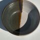White and glossy brown two-tone ceramic bowl, matt earth