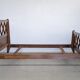 Double bed from Atelier Saint-Sabin in solid oak with lattices - 1950s