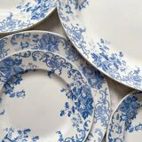 12 small flat plates "Campanule" Saint Amand and Hamage