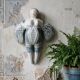 Vintage stylised mermaid ceramic wall sculpture from an art studio.