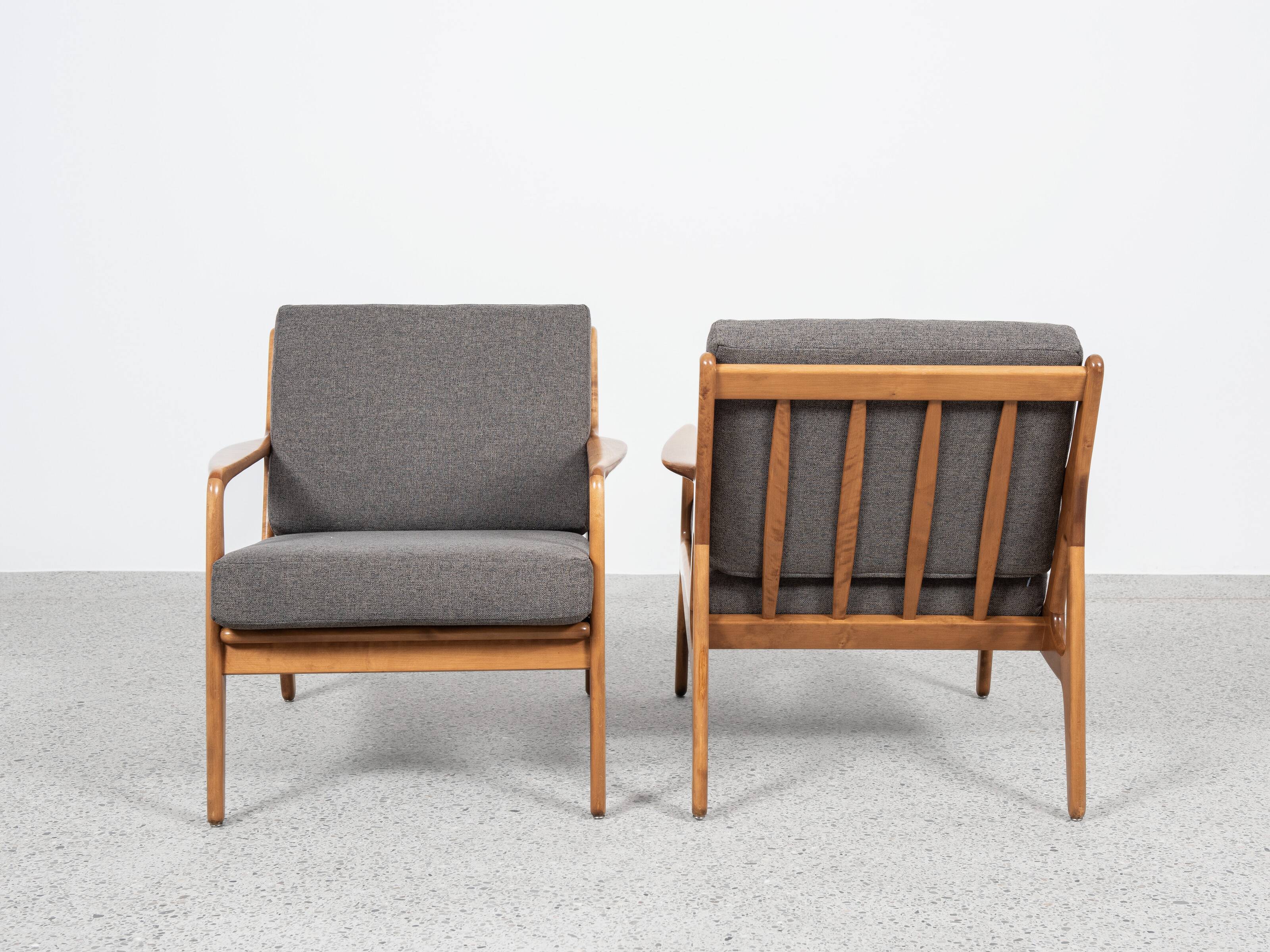 Midcentury Danish pair of easy chairs by Arne Vodder 1960s