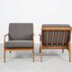 Midcentury Danish pair of easy chairs by Arne Vodder 1960s