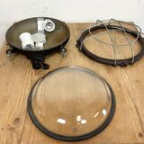 Black Industrial Cast Iron Wall or Ceiling Light from Elektrosvit, 1960s