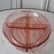 Pink glass dish with art deco compartment 30s-40s