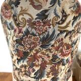 Pair of antique tapestry toad armchairs