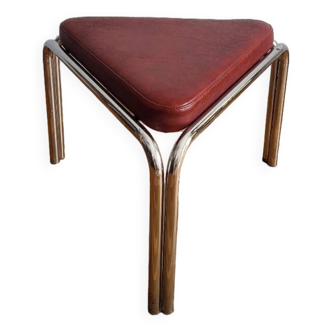 Valeri triangular chrome and dark red imitation leather seat