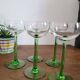 Set of 5 stemmed white wine glasses from Alsace