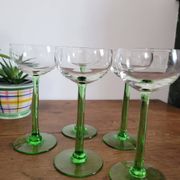 Lot de 5 verres à pied vin blanc d'Alsace