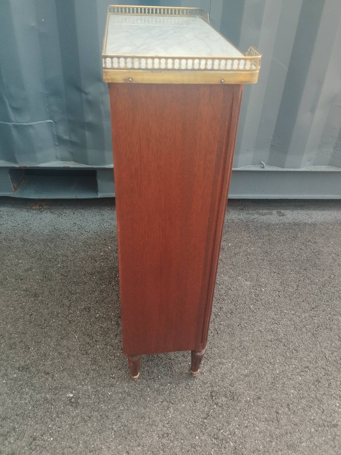 Bibus antique Louis XVI style bookcase with marble top