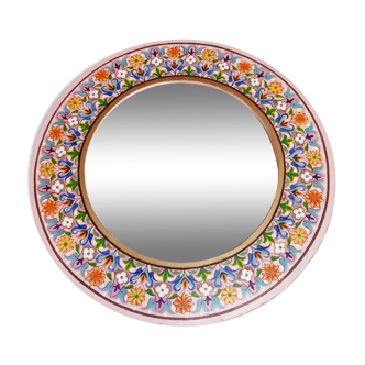 Hand-painted vintage bohemian mirror
