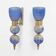 Pair of Murano Glass Blue Wall Sconces with Gold Dust Inclusions