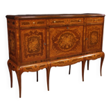 Grand meuble bar en bois marqueté du XXe siècle