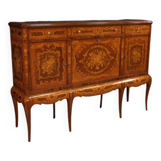 Grand meuble bar en bois marqueté du XXe siècle
