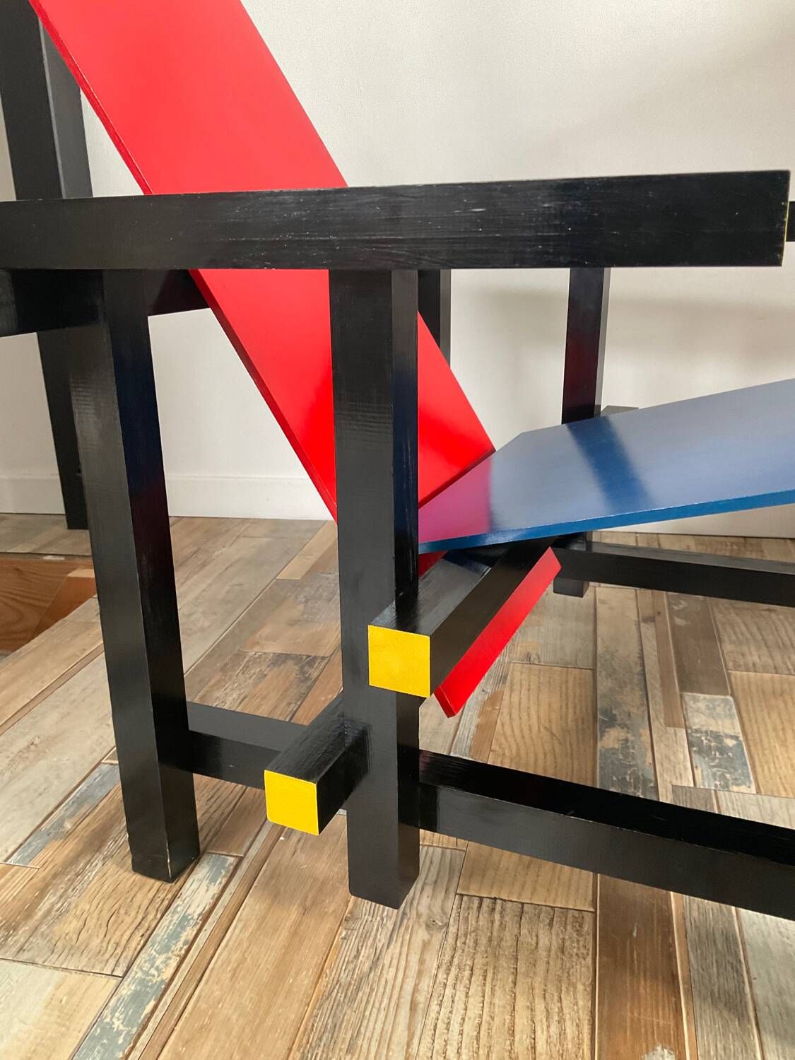 “Red and blue” lounge chair in the style of Gerrit Rietveld