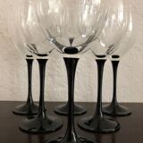 6 vintage luminarc wine glasses