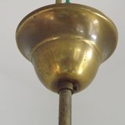 French Vintage "Louisiane" Brass & Wood Pendant Lamp - Hanging Light