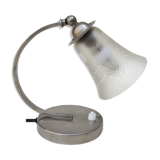 Art Deco metal lamp chrome and glass