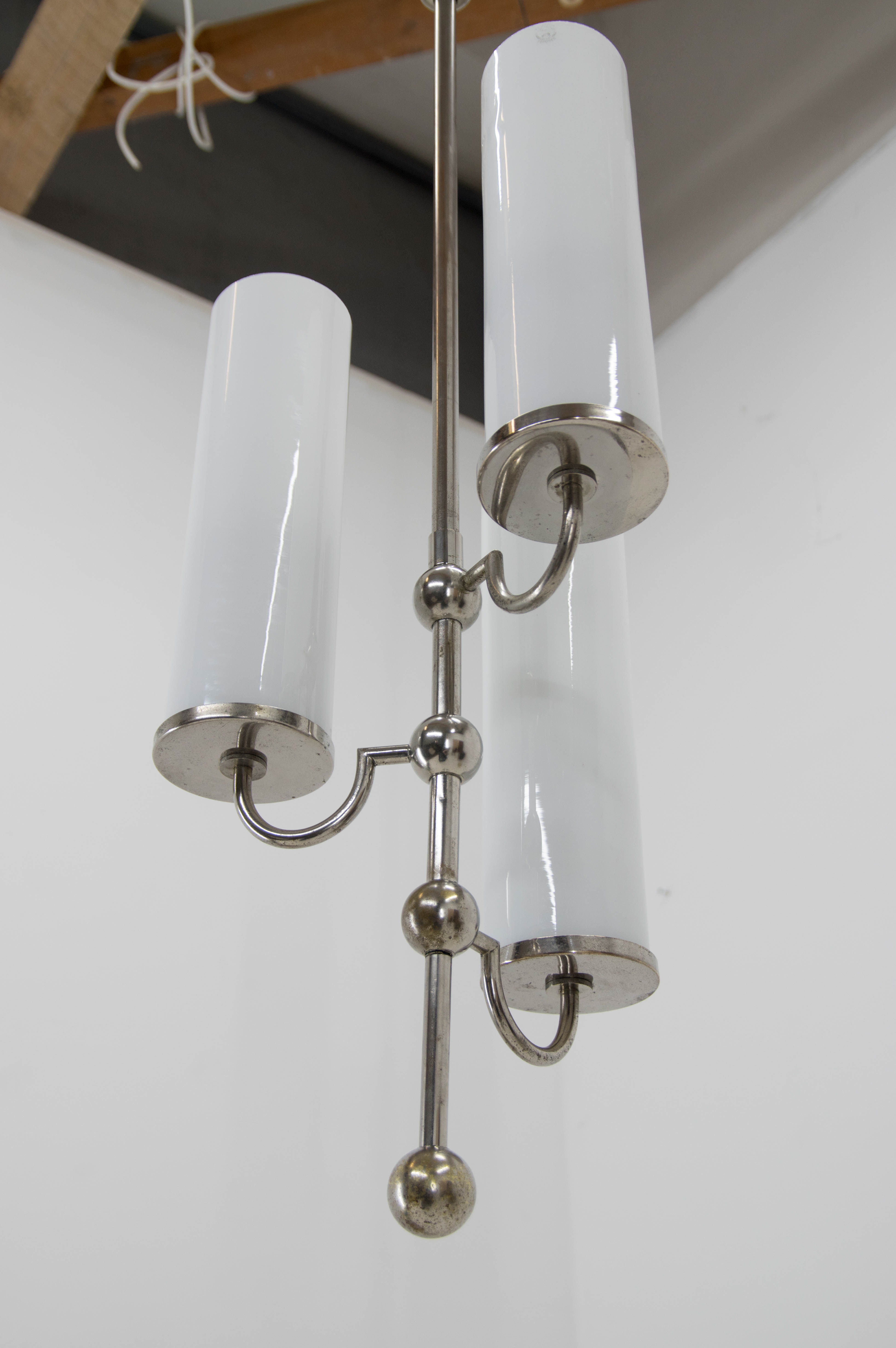 Art deco tubular chandelier, 1930s
