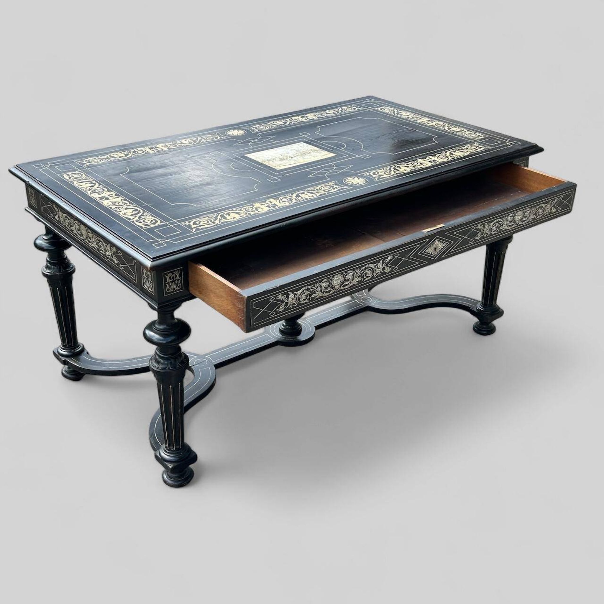 Large Italian center table or desk attributed to Ferdinand