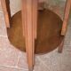 Vintage wooden side table, wooden and marble pedestal table, wooden pedestal, plant stand.